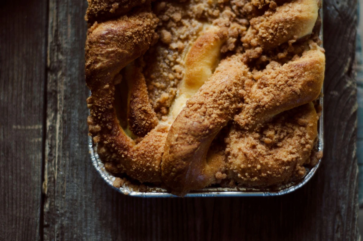 Crumble de almendra con manzanas