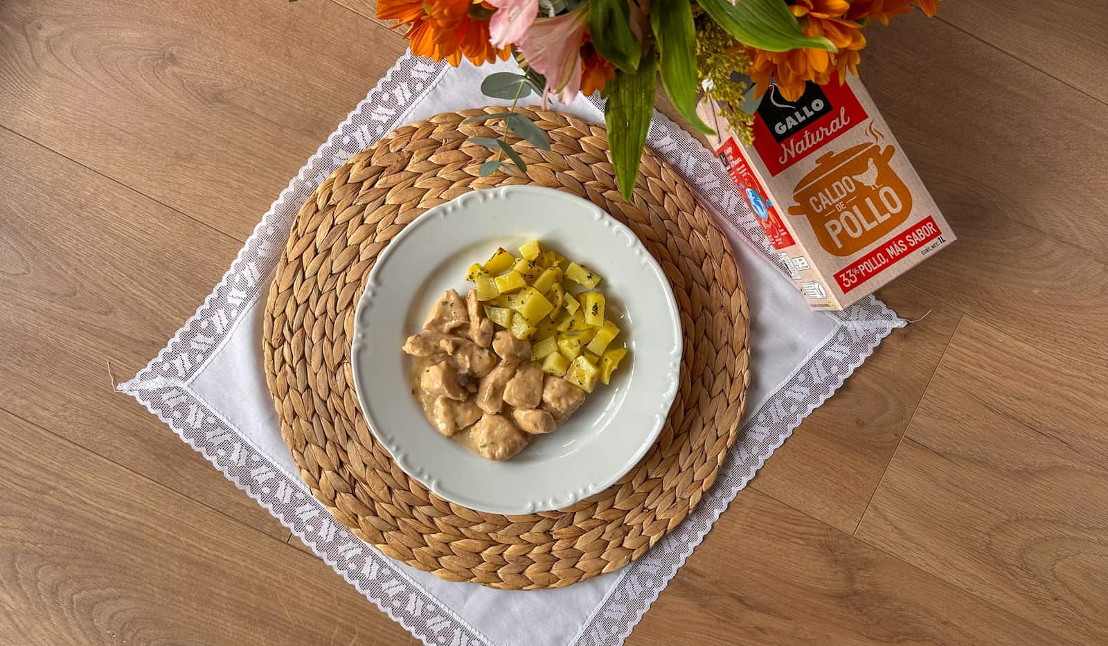 Pollo en salsa de champinones